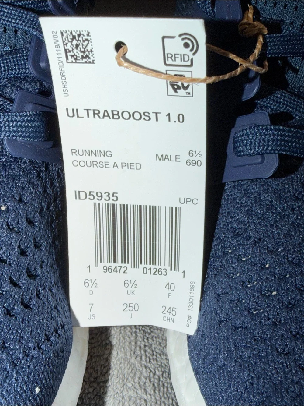 adidas Primeknit Ultraboost 1.0 Running Shoes Men's Size 7 NWT Shadow Navy ID593